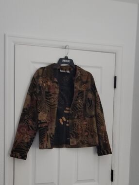 Chico's Multicolor Patterned Jean Jacket